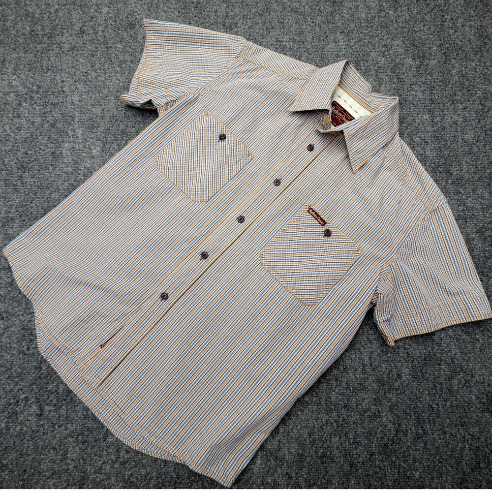 Vintage Marlboro Classics Shirt Mens Large Plaid Short Sleeve Cotton Button Up